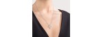 Collana Croce in oro bianco con diamanti [ccdd448c]