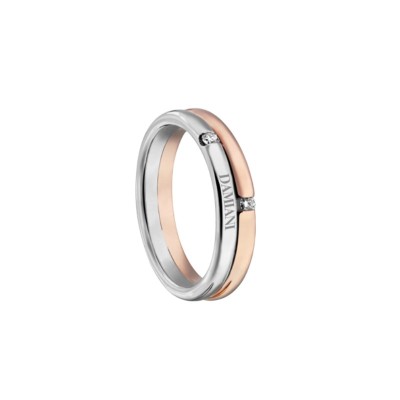 Anello in Oro Rosa e Oro Bianco con Diamanti [9ab22710]