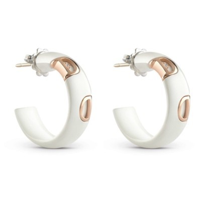 Orecchini D.Icon in Ceamica Bianca e Diamanti [359da273]