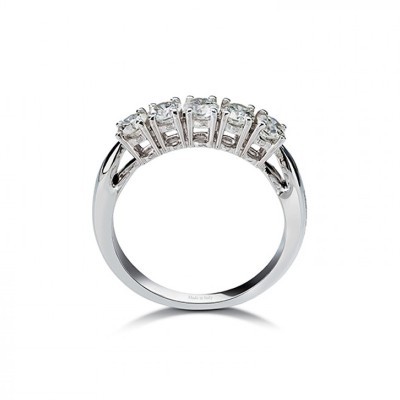 Anello solitario Cupido oro bianco e diamanti [4c6befc5]