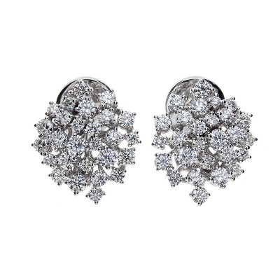 Orecchini Mimosa oro bianco e diamanti [55b12f05]