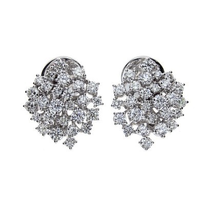 Orecchini Mimosa oro bianco e diamanti [8c976c08]