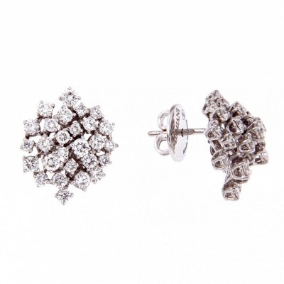 Orecchini Mimosa oro bianco e diamanti [e2acee01]