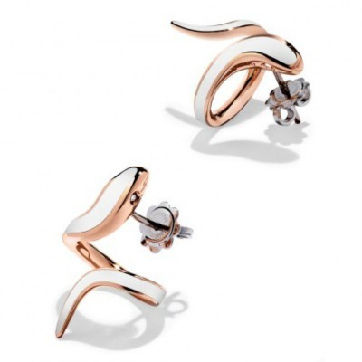 Orecchini Eden in Oro Rosa, Ceramica Bianca [9479a4de]