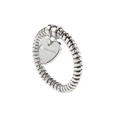 Anello Cuore in Oro Bianco [021950bc]