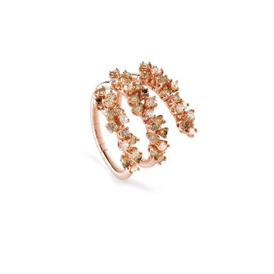 Anello oro rosa con diamanti bianchi e brown [d005ff5c]