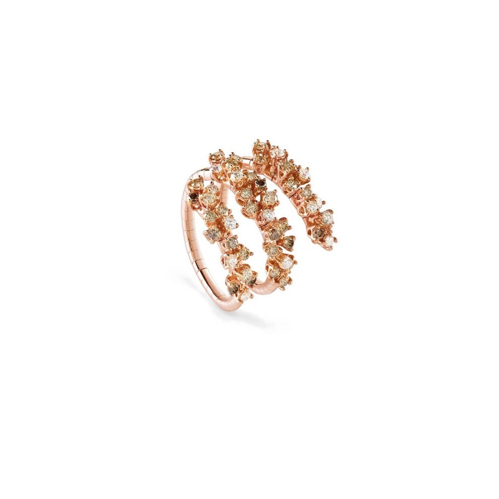 Anello oro rosa con diamanti bianchi e brown [d005ff5c]