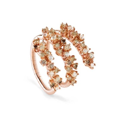 Anello oro rosa con diamanti bianchi e brown [0923bc51]