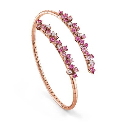 Bracciale oro rosa con diamanti, rubini e zaffiri [21576e78]