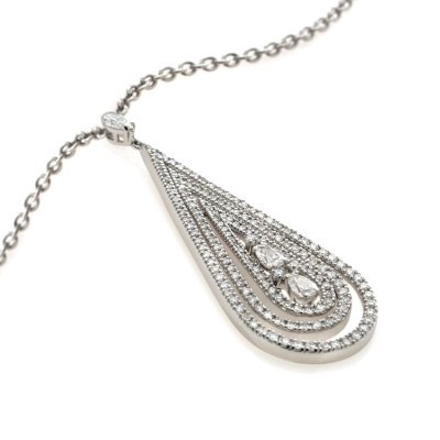 Collana Regina Cleopatra oro bianco e diamanti [21871a32]