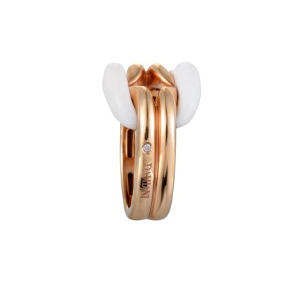Anello D.Lace in Oro Rosa e Ceramica Bianca [46901ae3]