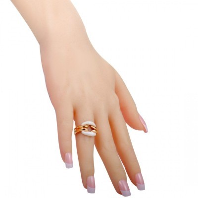 Anello D.Lace in Oro Rosa e Ceramica Bianca [f18ddbe7]