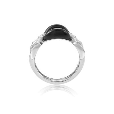 Anello D.Lace in Oro Bianco e Cramica Nera [dddb51c7]
