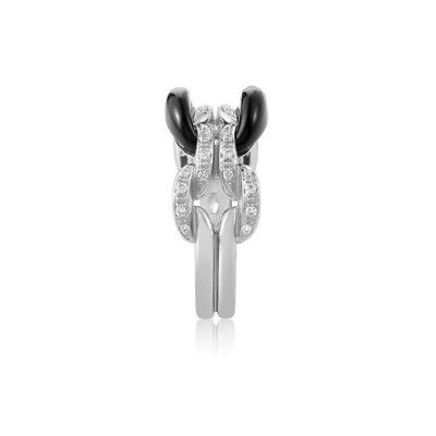 Anello D.Lace in Oro Bianco e Cramica Nera [04fd12ca]