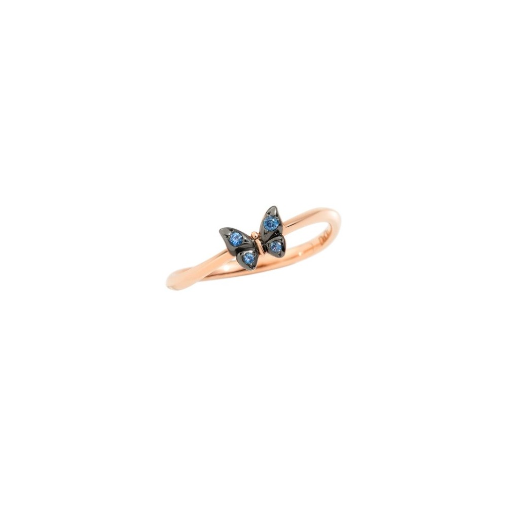 Anello Farfalla oro rosa 9Kt/4 zaffiri blu [c1951ef1]