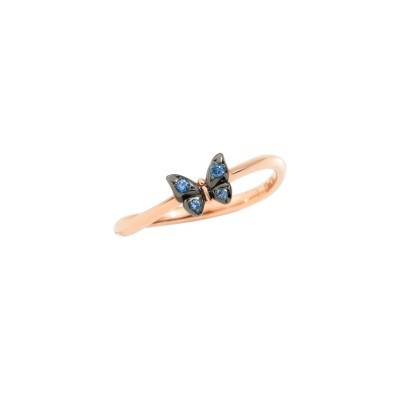 Anello Farfalla oro rosa 9Kt/4 zaffiri blu [c1951ef1]