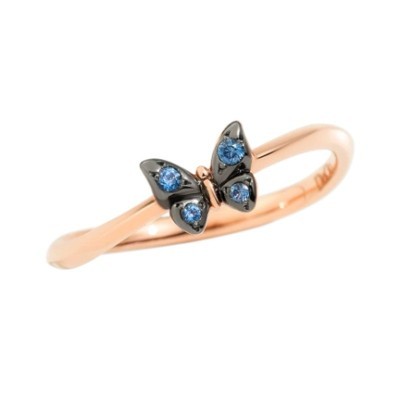 Anello Farfalla oro rosa 9Kt/4 zaffiri blu [18b35dfc]