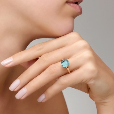 Anello Nudo Classic Topazio azzurro [bb397498]