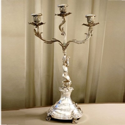 Candelabro 3 fiamme con Puttino [8bdb28a9]