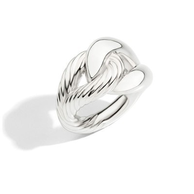 Anello Torchon doppio in argento [a034865a]