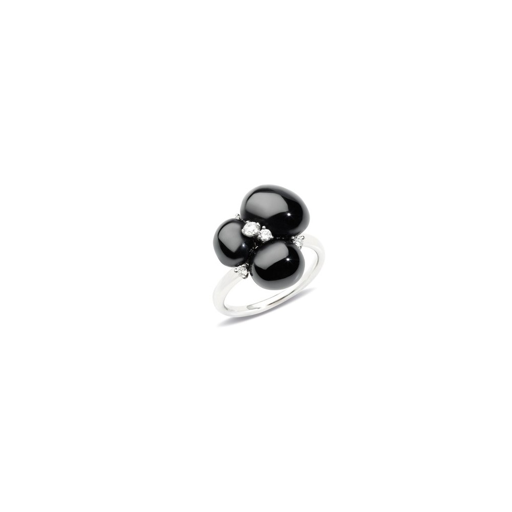 Anello Capri in oro bianco con ceramica nera [b469a618]