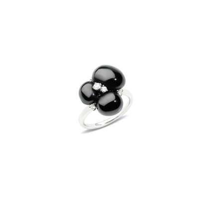 Anello Capri in oro bianco con ceramica nera [b469a618]