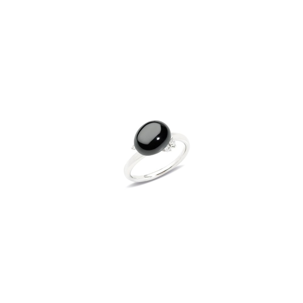 Anello Capri oro bianco ceramica e diamanti [ccfc2fab]