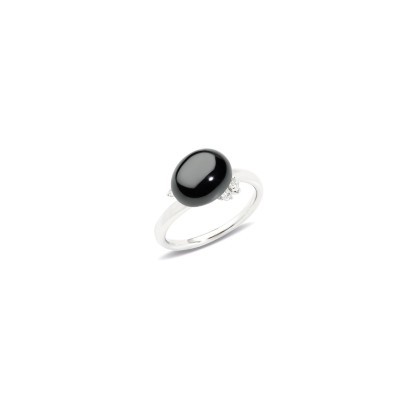 Anello Capri oro bianco ceramica e diamanti [ccfc2fab]