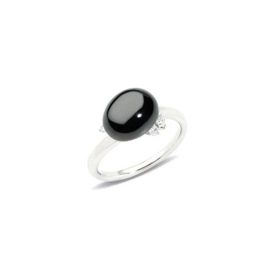 Anello Capri oro bianco ceramica e diamanti [b0d807c5]
