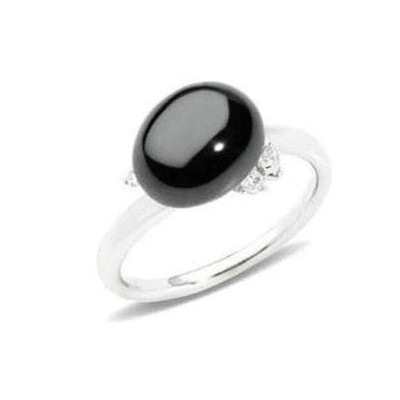 Anello Capri oro bianco ceramica e diamanti [69fe44c8]