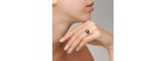 Anello Capri oro bianco ceramica e diamanti [dee385cc]