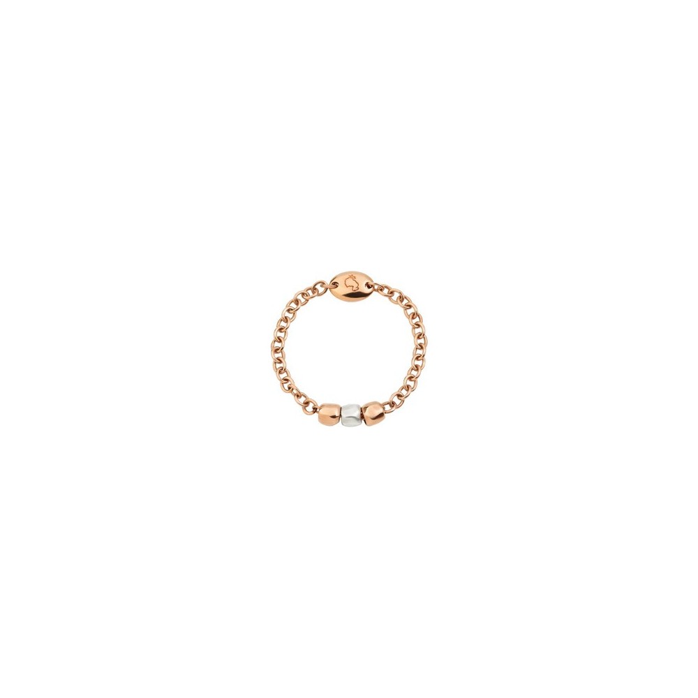 Anello Mini Granelli oro rosa 9K e argento [8e9ef978]