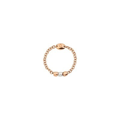 Anello Mini Granelli oro rosa 9K e argento [8e9ef978]