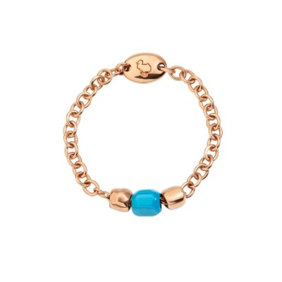 Anello Mini Granelli oro Rosa 9k, Ceramica Blu [7bf9e89c]