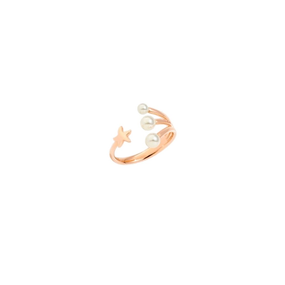 Anello Stellina oro rosa 9k Perle di Cristallo [83d0b085]