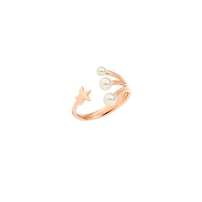 Anello Stellina oro rosa 9k Perle di Cristallo [83d0b085]