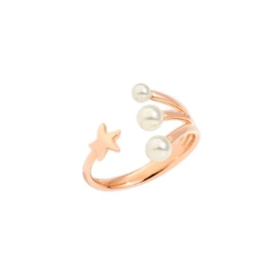 Anello Stellina oro rosa 9k Perle di Cristallo [5af6f388]