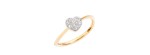 Anello Cuore Piccolo in Oro Giallo e Diamanti [777b3352]