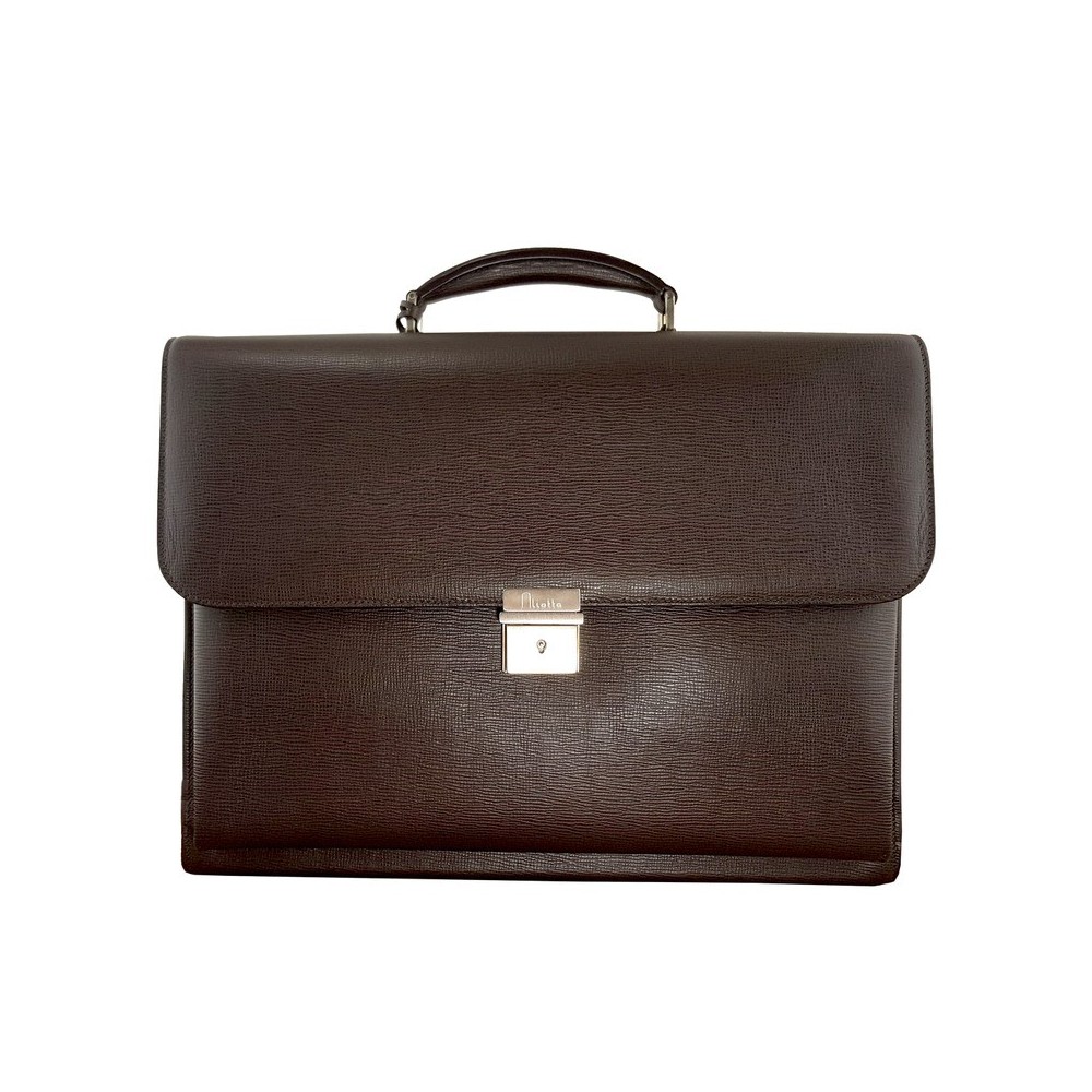 Cartella Marrone in Pelle Martellata, 3 Scomparti [54009508]