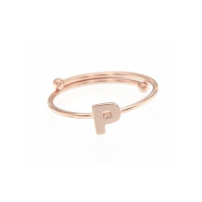 Anello Regolabile con Lettera - P [e197f38b]