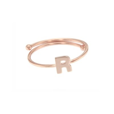 Anello Regolabile con Lettera -R [efce4288]