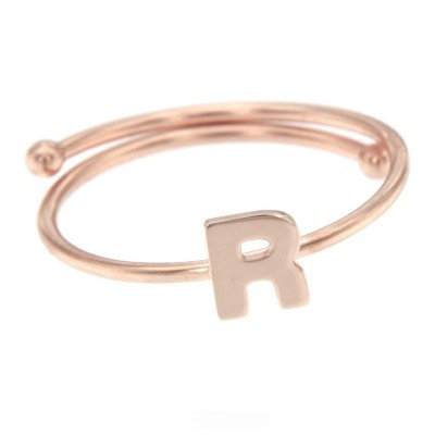 Anello Regolabile con Lettera -R [efce4288]