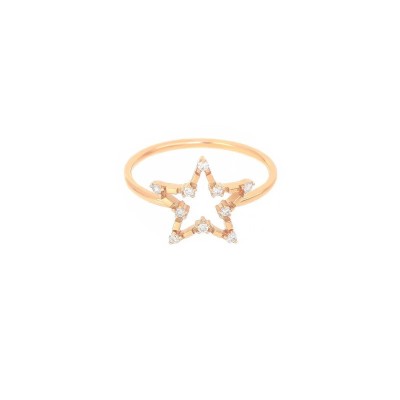 Anello oro rosa 18kt stella con diamanti [16cf63d7]