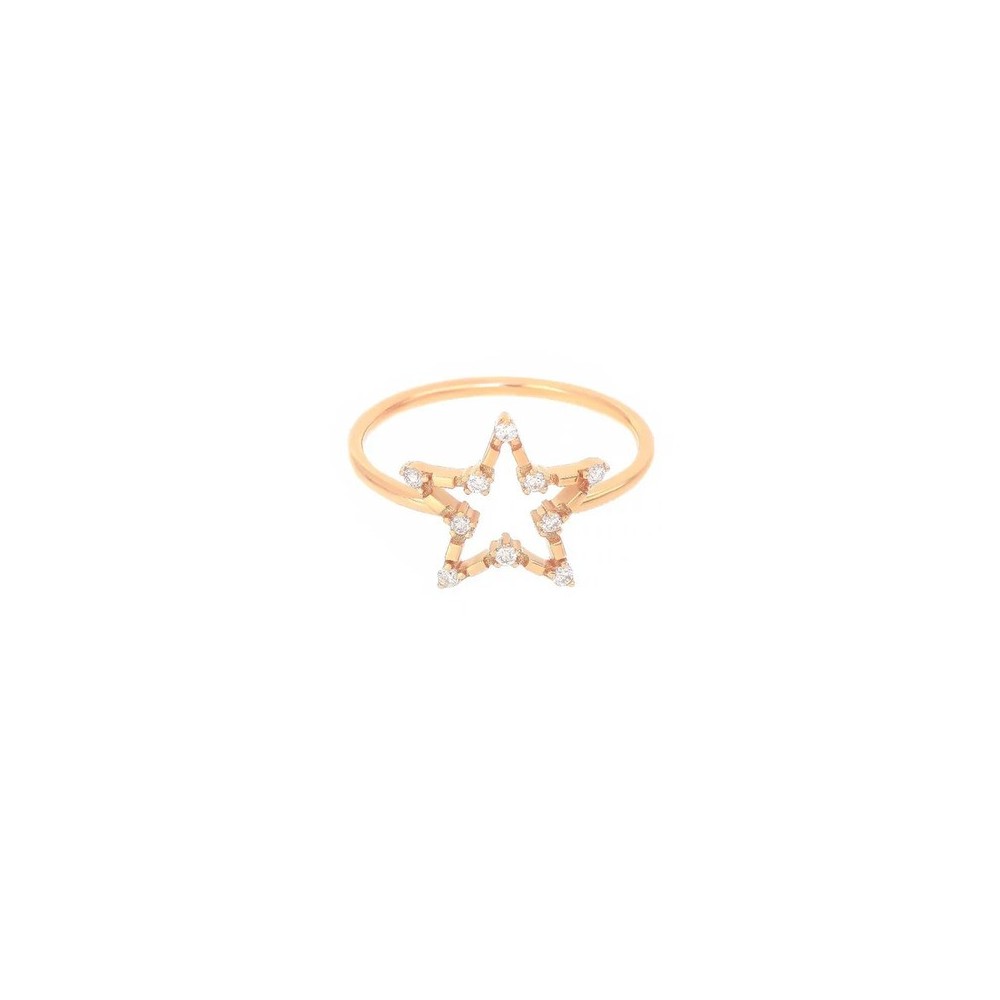 Anello oro rosa 18kt stella con diamanti [16cf63d7]