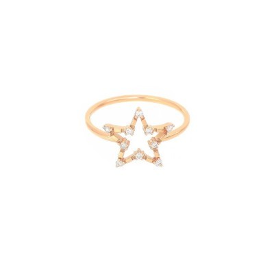 Anello oro rosa 18kt stella con diamanti [16cf63d7]