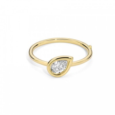 Anello castone goccia diamante bianco [bb2958c5]