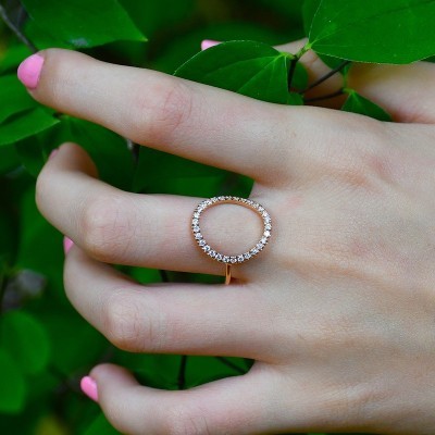 Anello con bolla a filo e diamanti [2d15fa52]