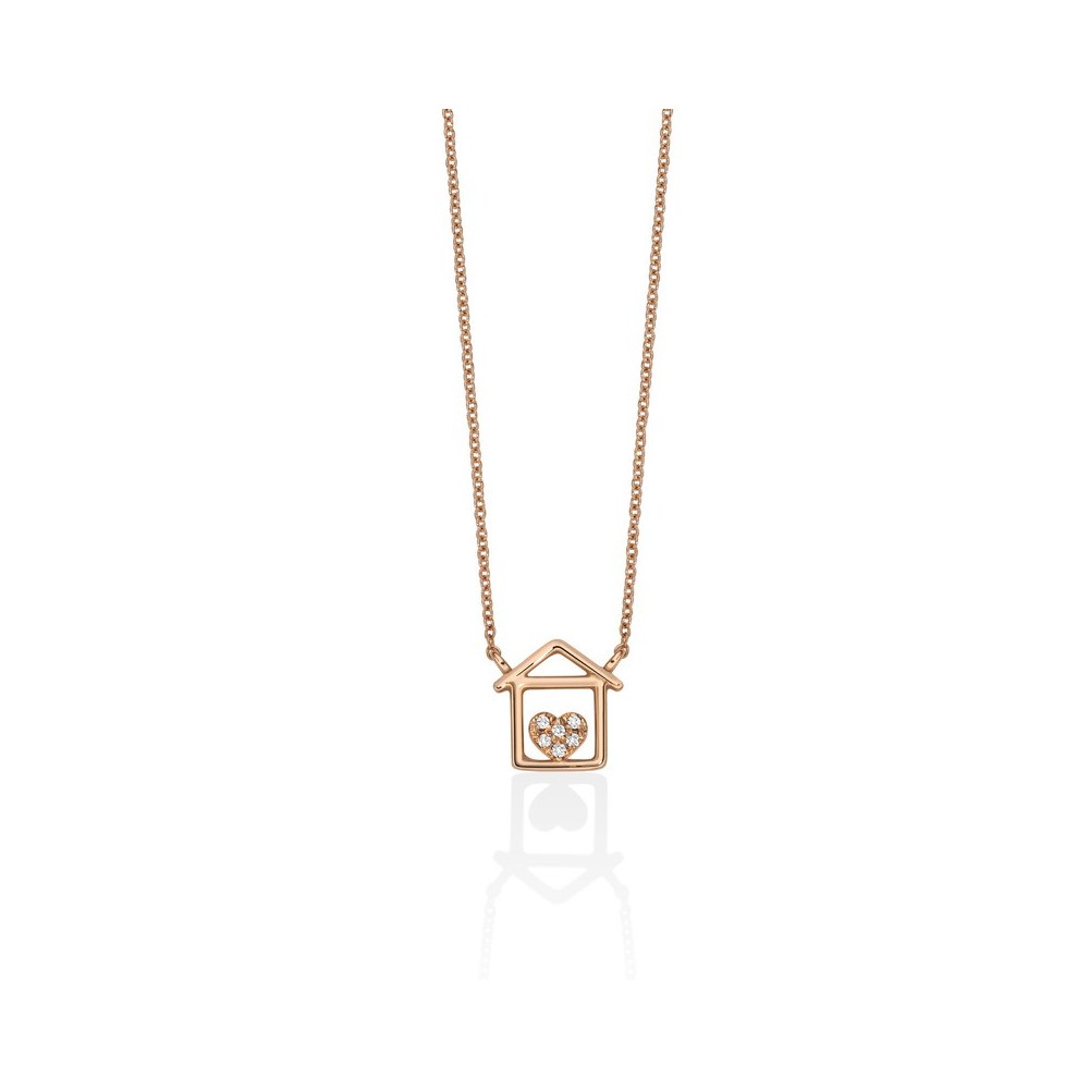 Collier Casetta filo cuore e diamanti [1f6da83f]