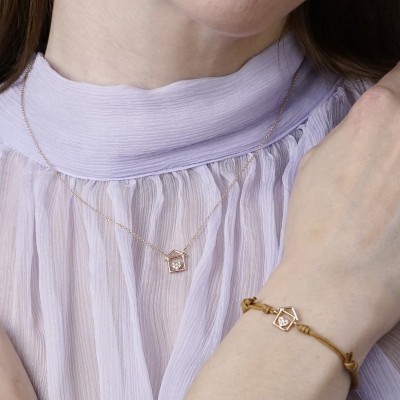 Collier Casetta filo cuore e diamanti [c64beb32]