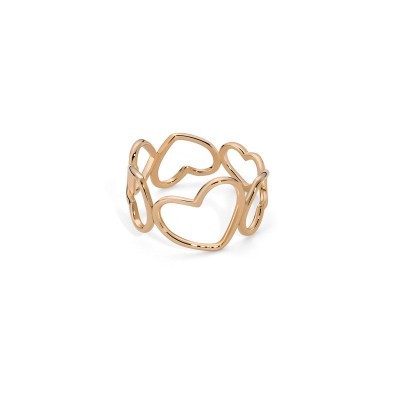 Anello cuori a giro oro rosa 18kt [3dbb417d]
